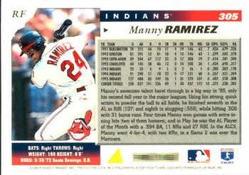 1996 Score #305 Manny Ramirez Back
