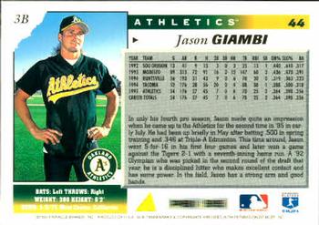 1996 Score #44 Jason Giambi Back
