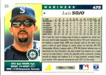 1996 Score #475 Luis Sojo Back