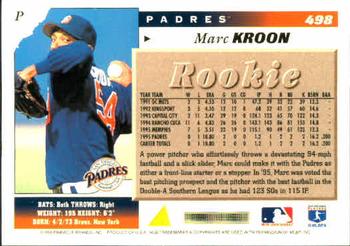 1996 Score #498 Marc Kroon Back