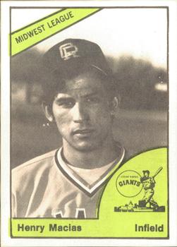1978 TCMA Cedar Rapids Giants #16 Henry Macias Front