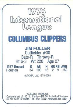 1978 TCMA Columbus Clippers #0088 Jim Fuller Back