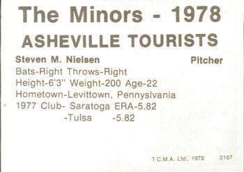 1978 TCMA Asheville Tourists #0187 Steve Nielsen Back