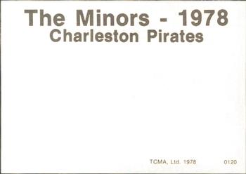 1978 TCMA Charleston Pirates #10 Woody Huyke Back