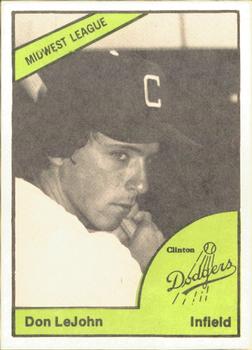 1978 TCMA Clinton Dodgers #0295 Don LeJohn Jr. Front