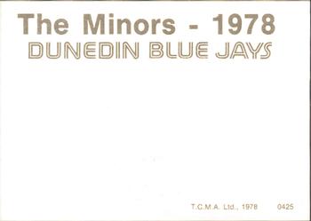 1978 TCMA Dunedin Blue Jays #0425 Jack Hollis Back
