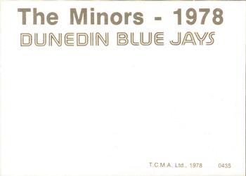 1978 TCMA Dunedin Blue Jays #0435 Dennis Holmberg Back