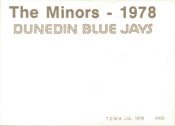 1978 TCMA Dunedin Blue Jays #0432 Ralph Wheeler Back