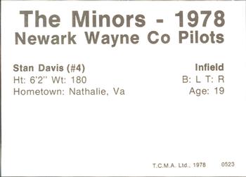 1978 TCMA Newark Wayne Co-Pilots #8 Stan Davis Back