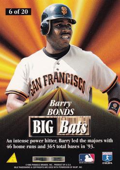 1996 Score - Big Bats #6 Barry Bonds Back