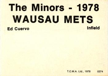 1978 TCMA Wausau Mets #0374 Ed Cuervo Back