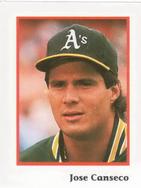 1990 Publications International Trivia Stickers #NNO Jose Canseco Front