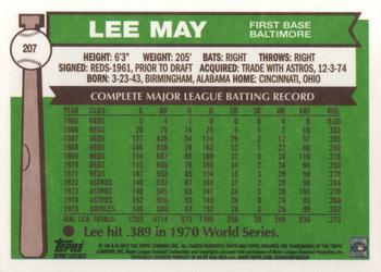 2013 Topps Archives #207 Lee May Back