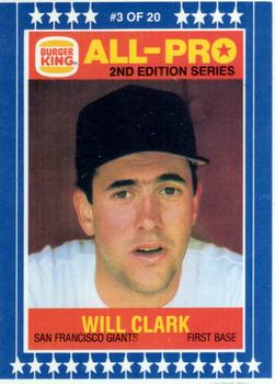 1987 Burger King All-Pro #3 Will Clark Front