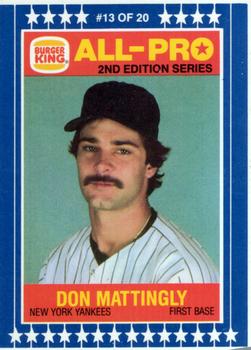 1987 Burger King All-Pro #13 Don Mattingly Front