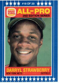 1987 Burger King All-Pro #19 Darryl Strawberry Front