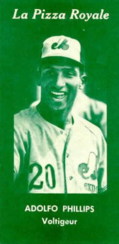 1970 La Pizza Royale Montreal Expos Green #NNO Adolfo Phillips Front
