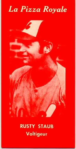 1970 La Pizza Royale Montreal Expos Red #NNO Rusty Staub Front