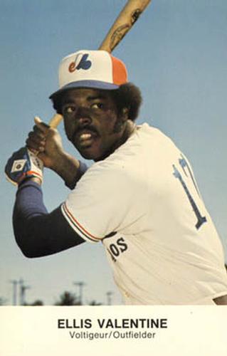 1977 Montreal Expos Photocards #NNO Ellis Valentine Front