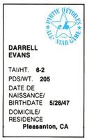 1982 All-Star Game Program Inserts #NNO Darrell Evans Back