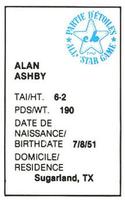 1982 All-Star Game Program Inserts #NNO Alan Ashby Back