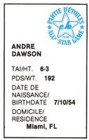 1982 All-Star Game Program Inserts #NNO Andre Dawson Back