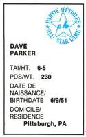 1982 All-Star Game Program Inserts #NNO Dave Parker Back