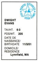 1982 All-Star Game Program Inserts #NNO Dwight Evans Back