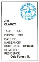 1982 All-Star Game Program Inserts #NNO Jim Clancy Back