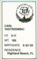 1983 All-Star Game Program Inserts #NNO Carl Yastrzemski Back