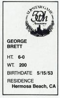1983 All-Star Game Program Inserts #NNO George Brett Back