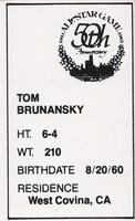 1983 All-Star Game Program Inserts #NNO Tom Brunansky Back
