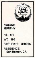 1983 All-Star Game Program Inserts #NNO Dwayne Murphy Back