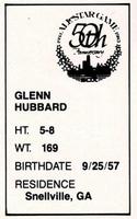 1983 All-Star Game Program Inserts #NNO Glenn Hubbard Back