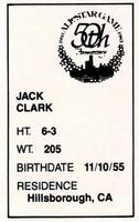1983 All-Star Game Program Inserts #NNO Jack Clark Back