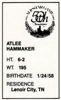 1983 All-Star Game Program Inserts #NNO Atlee Hammaker Back
