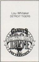 1984 All-Star Game Program Inserts #NNO Lou Whitaker Back