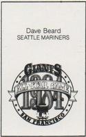 1984 All-Star Game Program Inserts #NNO Dave Beard Back