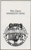 1984 All-Star Game Program Inserts #NNO Ron Davis Back