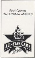 1985 All-Star Game Program Inserts #NNO Rod Carew Back