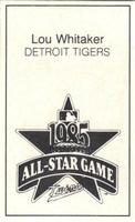 1985 All-Star Game Program Inserts #NNO Lou Whitaker Back