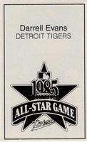 1985 All-Star Game Program Inserts #NNO Darrell Evans Back