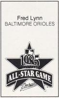 1985 All-Star Game Program Inserts #NNO Fred Lynn Back