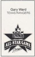 1985 All-Star Game Program Inserts #NNO Gary Ward Back