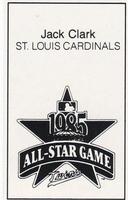 1985 All-Star Game Program Inserts #NNO Jack Clark Back