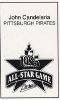 1985 All-Star Game Program Inserts #NNO John Candelaria Back