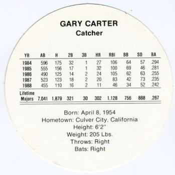 1989 Cadaco Discs #NNO Gary Carter Back