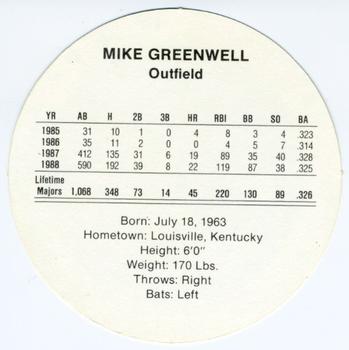 1989 Cadaco Discs #NNO Mike Greenwell Back