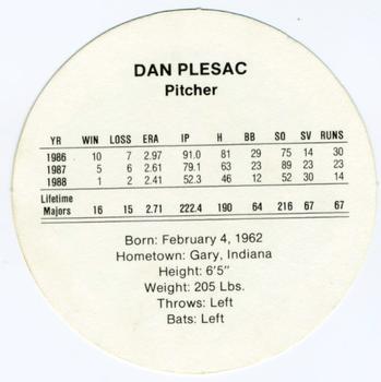 1989 Cadaco Discs #NNO Dan Plesac Back