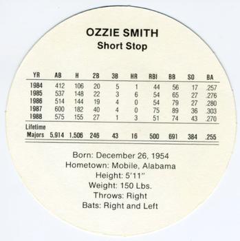 1989 Cadaco Discs #NNO Ozzie Smith Back